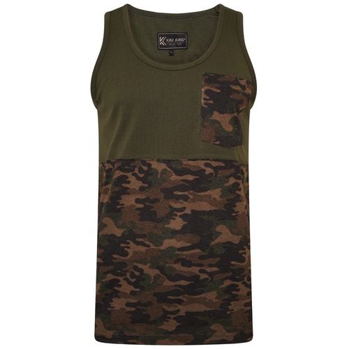 KAM Camo Panelled Vest Khaki